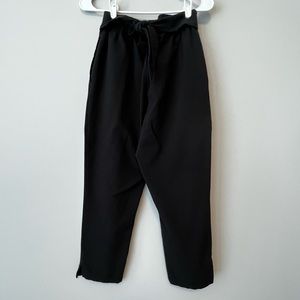 Forever 21 High Waisted Straight Paperbag Black Pants